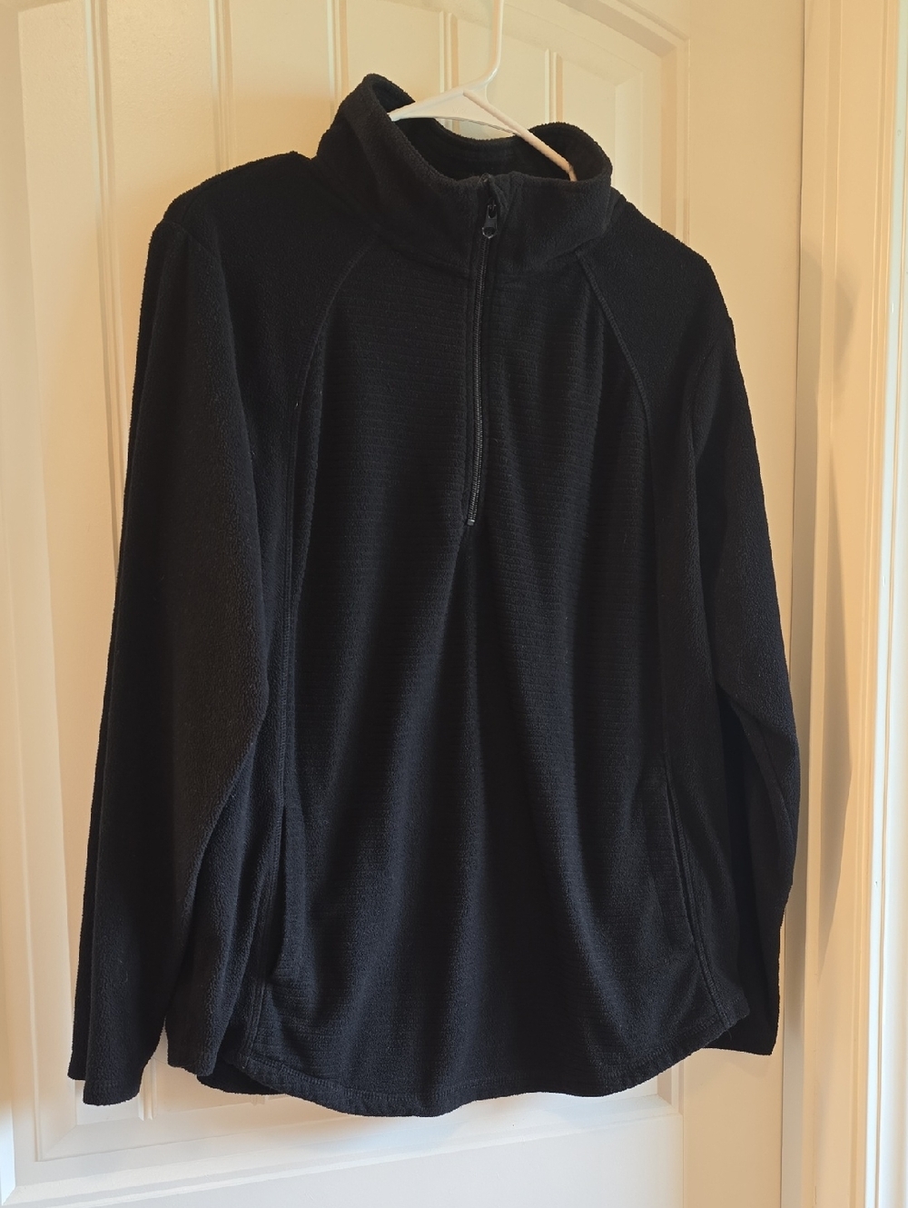 St. John's Bay Black Zip-Front Fleece Pullover